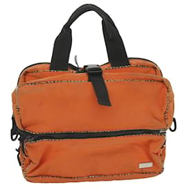 Burberry-BURBERRY Nova Check Handtasche aus Nylon 2Set Orange Beige Auth ti1324-Beige,Orange