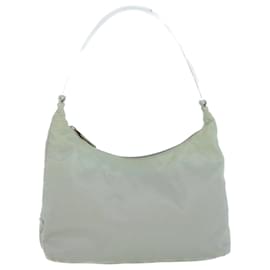 Prada-PRADA Shoulder Bag Nylon White Auth bs9087-White