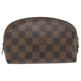 Louis Vuitton-LOUIS VUITTON Damier Ebene Pochette Cosmetic PM Pouch N47516 LV Auth yb409-Other