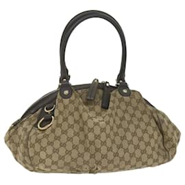 Gucci-GUCCI GG Canvas Hand Bag Beige 223974 auth 59072-Beige