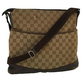 Gucci-GUCCI GG Canvas Shoulder Bag Beige 145856 auth 58787-Beige