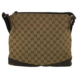 Gucci-GUCCI GG Canvas Shoulder Bag Beige 145856 auth 58787-Beige