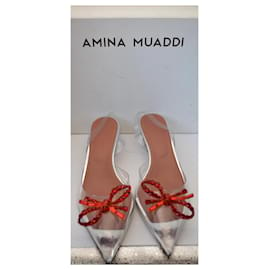 Amina Muaddi-Rosie Glass Sling  Transparent Pvc-Other