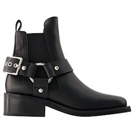 Ganni-Chelsea Biker Ankle Boots - Ganni - Leather - Black-Black