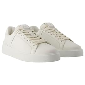 Balmain-B-Court Sneakers - Balmain - Leather - White-White