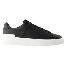 Baskets B-Court - Balmain - Cuir - Noir Noir