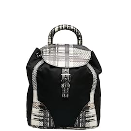 Prada-Prada Tessuto Saffiano Backpack Canvas Backpack 1BZ038 in Good condition-Black