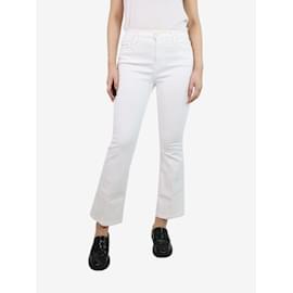 Frame Denim-White high-rise flared jeans - size UK 12-White