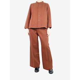 Autre Marque-Brown wide-leg trousers and shirt set - size UK 10-Brown