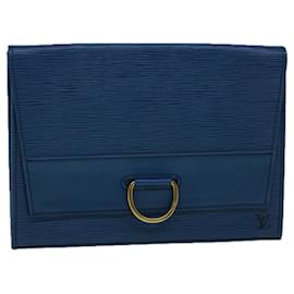 Louis Vuitton-LOUIS VUITTON Epi Jena Bolsa Clutch Azul M52715 LV Auth th4140-Azul