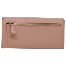 Prada-PRADA Long Wallet Safiano Leather Pink Auth 57080-Pink