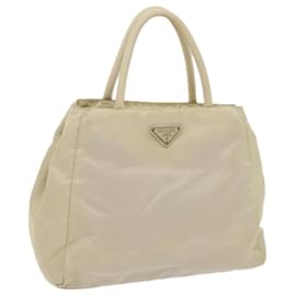 Prada-PRADA Hand Bag Nylon Cream Auth 59057-Cream
