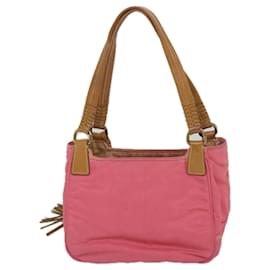 Prada-PRADA Borsa A Mano Nylon Rosa Marrone Auth bs8769-Marrone,Rosa