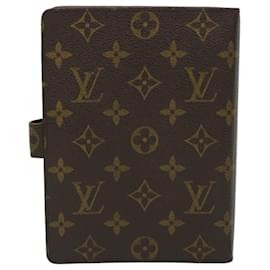 Louis Vuitton-LOUIS VUITTON Monogramm Agenda MM Tagesplaner Cover R20105 LV Auth 56894-Monogramm
