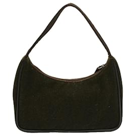 Prada-PRADA Shoulder Bag Wool Khaki Auth 58202-Khaki