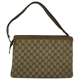 Gucci-GUCCI GG Canvas Web Sherry Line Shoulder Bag PVC Leather Beige Green Auth bs9253-Red,Beige,Green