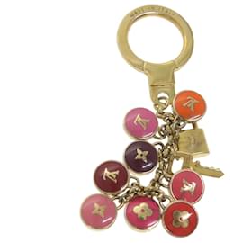 Louis Vuitton-LOUIS VUITTON Porte Cles Bastille Charm Gold Multicolor M65646 LV Auth 58517-Multiple colors,Golden