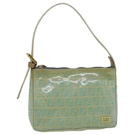 Fendi-Bolso de mano FENDI de lona Zucchino Lona revestida Auth azul claro 56491-Azul claro