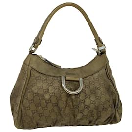 Gucci-GUCCI GG Crystal Shoulder Bag Coated Canvas Gold 190525 Auth th4147-Golden