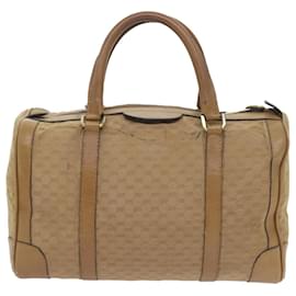 Gucci-GUCCI Micro GG Canvas Hand Bag Beige Auth 59084-Beige