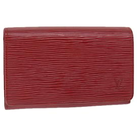 Louis Vuitton-LOUIS VUITTON Epi Porte Monnaie Billets Tresor Wallet Red M63507 LV Auth ti1298-Red