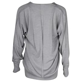Alexander Wang-Alexander Wang V-neck Sweater in Grey Wool-Grey