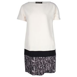 Vestido Giambattista Valli Shift em Lã Branca Branco Cru