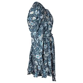 Ulla Johnson-Ulla Johnson Nailah Minivestido com estampa floral em algodão azul-Outro