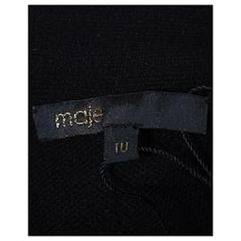 Maje-Maje Long Open Cardigan in Black Acrylic-Black