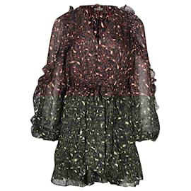 Ulla Johnson-Ulla Johnson Maita Printed Mini Dress in Multicolor Silk-Black