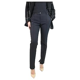 Bottega Veneta-Pantalon tailleur noir avec ceinture et fente latérale - taille UK 10-Autre
