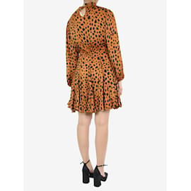 Autre Marque-Vestido mini de algodón con estampado de leopardo naranja - talla S-Naranja