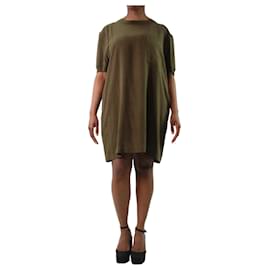 Autre Marque-Khaki short-sleeved pocket dress - size UK 14-Green