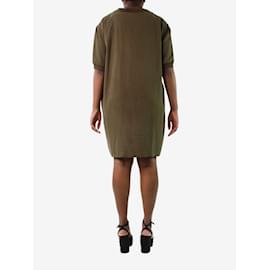 Autre Marque-Khaki short-sleeved pocket dress - size UK 14-Green