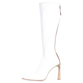 Fendi-White patent leather knee-high boots - size EU 37-White