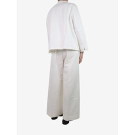 Autre Marque-Cream wide-leg trousers and shirt set - size UK 10-White