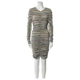 Autre Marque Robe fourreau rayée Stine Goya avec détails plissés et brillants Multicolore