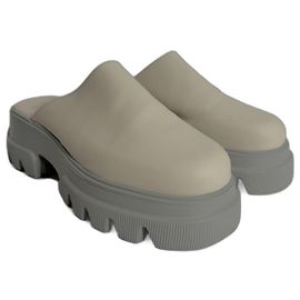 Autre Marque Mules Copenhagen Studios Couro Branco e Cinza 40 Branco Cinza