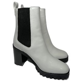 Longchamp Ankle Boots White Patent Leather 36 White