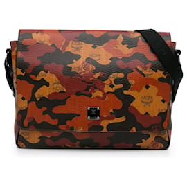 MCM-MCM Orange Visetos Camouflage Crossbody Bag-Orange