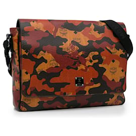 MCM-MCM Orange Visetos Camouflage Crossbody Bag-Orange