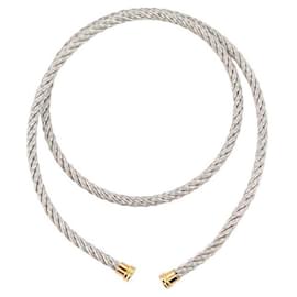 Fred-INTERCHANGEABLE CABLE FRED BRACELET FORCE 10 mm 6b0974 lined TURN T17-Silvery