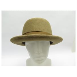 Hermès-NEW HERMES HAT IN BEIGE RABBIT FELT T 59 NEW FELT RABBIT HAT CAP-Beige