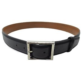 BERLUTI CLASSIC BELT 35 MM C0002-V1 85 BLACK LEATHER BLACK MEN BELT Black