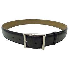 BERLUTI CLASSIC BELT 35 MM C0002-V1 EN 85 BLACK LEATHER BELT Black
