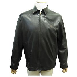 BLOUSON POLO RALPH LAUREN M 50 VESTE ZIPPEE EN CUIR MARRON LEATHER JACKET Marron