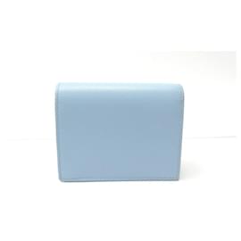 Prada-PRADA WALLET IN BLUE SAFFIANO LEATHER CARD HOLDER CARD HOLDER WALLET-Blue