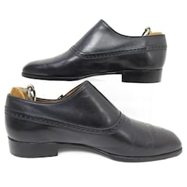Berluti-BERLUTI SHOES BUCKLE LOAFERS 6.5 40.5 FLORAL TOE BLACK LEATHER SHOES-Black
