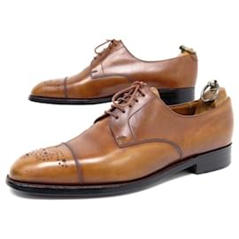 JM Weston-JM WESTON SHOES 564 FLORAL BOUT DERBY 7.5E 41.5 LARGE BROWN LEATHER SHOE-Brown
