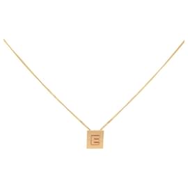 Céline-NEW CELINE ALPHABET LETTER E NECKLACE IN GOLDEN METAL GOLDEN INITIAL NECKLACE-Golden